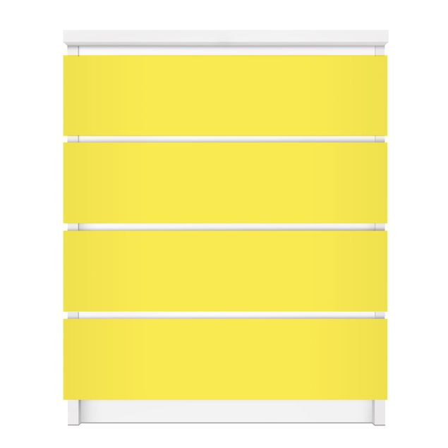 Möbelfolie für IKEA Malm Kommode - selbstklebende Folie Colour Lemon Yellow