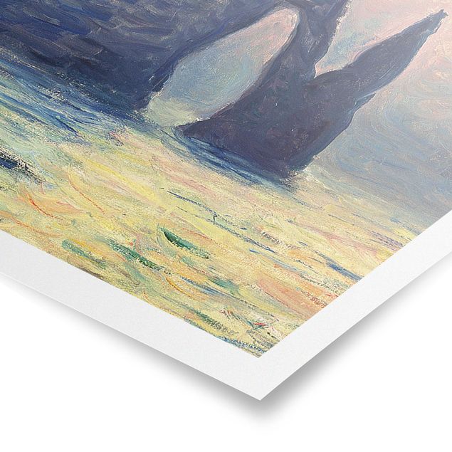 Poster - Claude Monet - Felsen Sonnenuntergang - Querformat 3:4