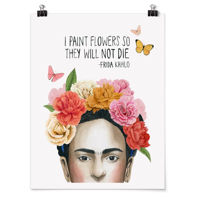 Poster - Fridas Gedanken - Blumen - Hochformat 3:4