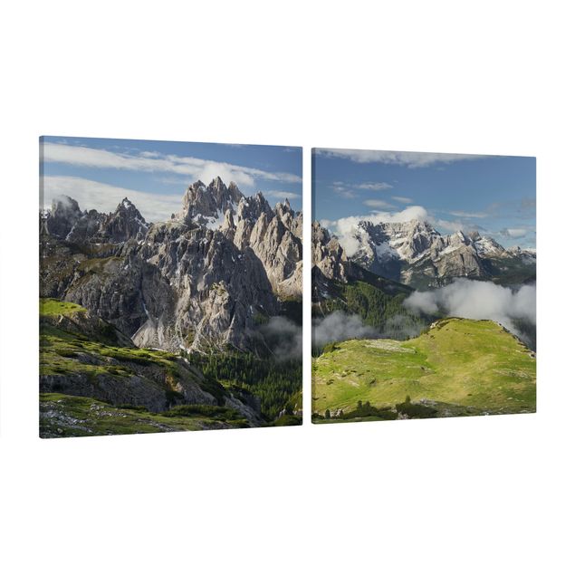 Leinwandbild 2-teilig - Italienische Alpen - Quadrate 1:1