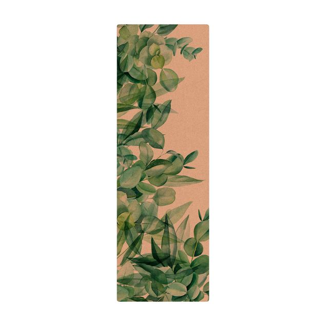 Kleine Teppiche Dickicht Eukalyptusblätter Aquarell