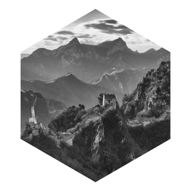 Hexagon Mustertapete selbstklebend - Die große chinesische Mauer II
