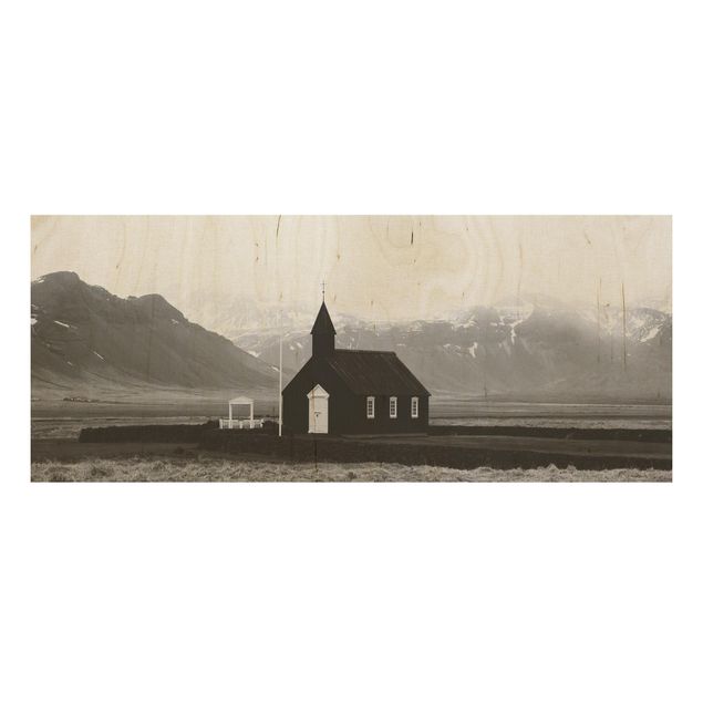 Holzbild - Die schwarze Kirche - Panorama
