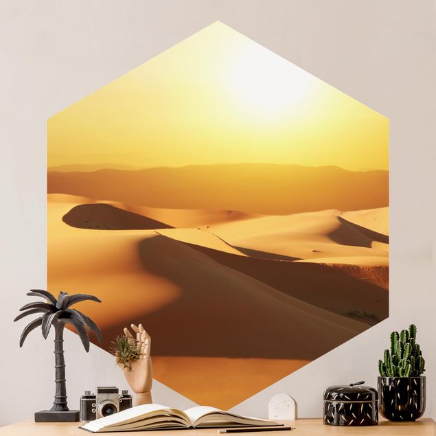 Hexagon Mustertapete selbstklebend - Die Wüste Saudi Arabiens