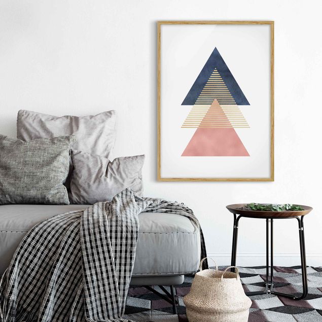 Bild mit Rahmen - Drei Dreiecke - Hochformat