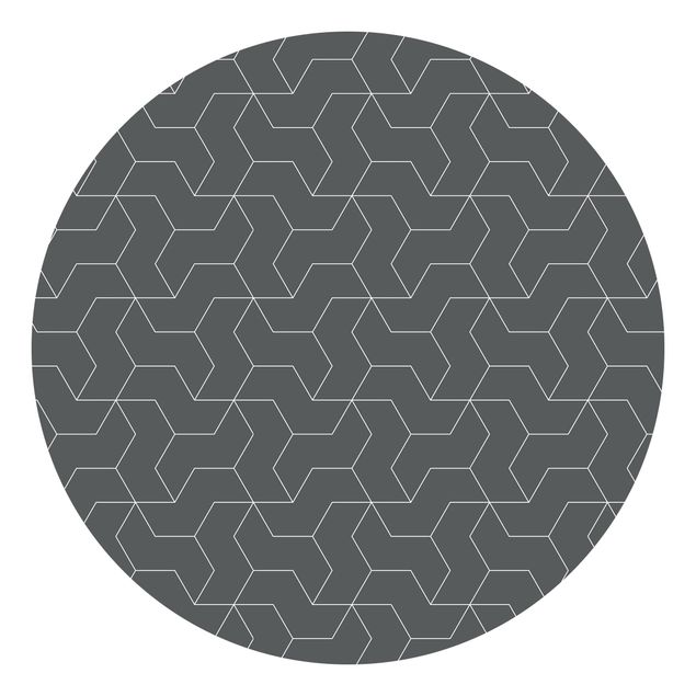 Runde Tapete selbstklebend - Dreidimensionale Struktur Linienmuster