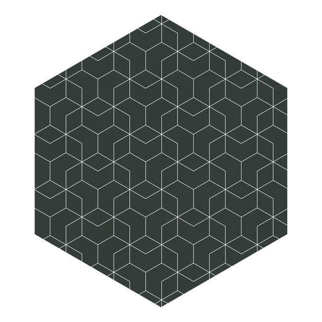 Hexagon Mustertapete selbstklebend - Dreidimensionale Würfel Muster