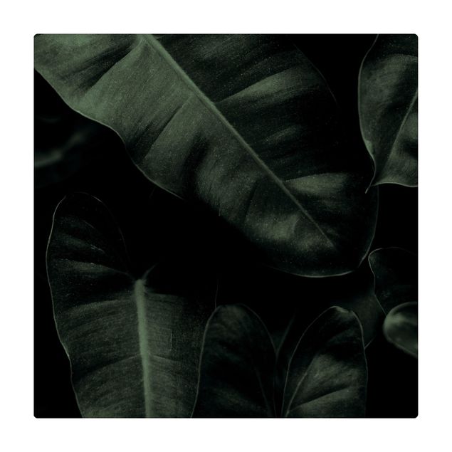 kleiner Teppich Dschungel Blätter Dunkelgrün