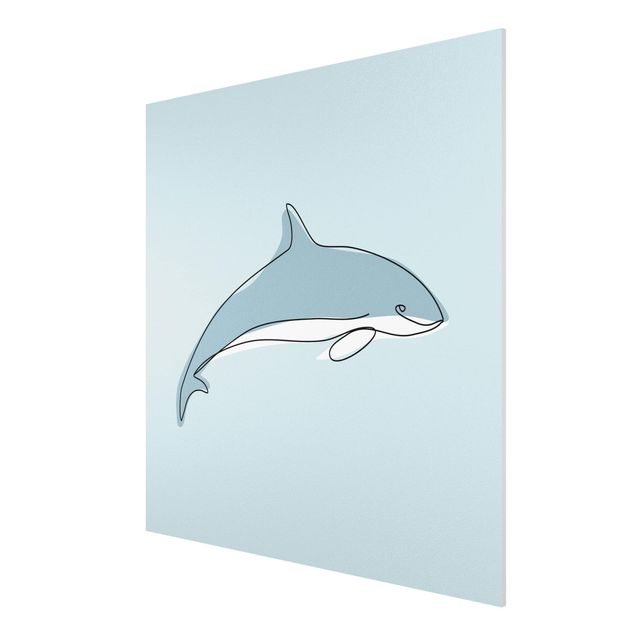 Forex Fine Art Print - Delfin Line Art - Quadrat 1:1
