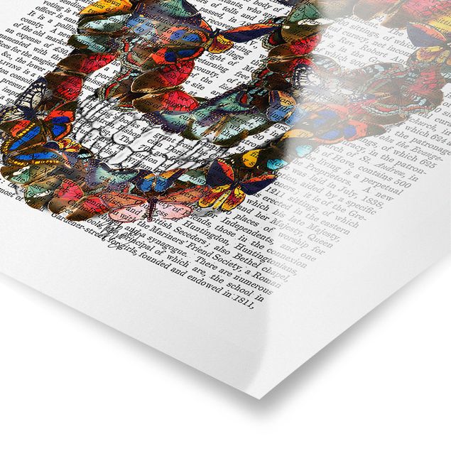 Poster - Grusellektüre - Schmetterlingsschädel - Hochformat 3:4