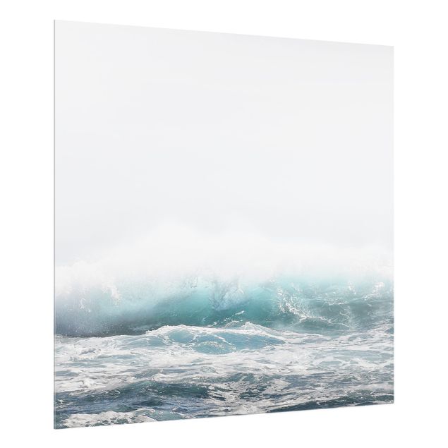 Spritzschutz Glas - Große Welle Hawaii - Quadrat 1:1
