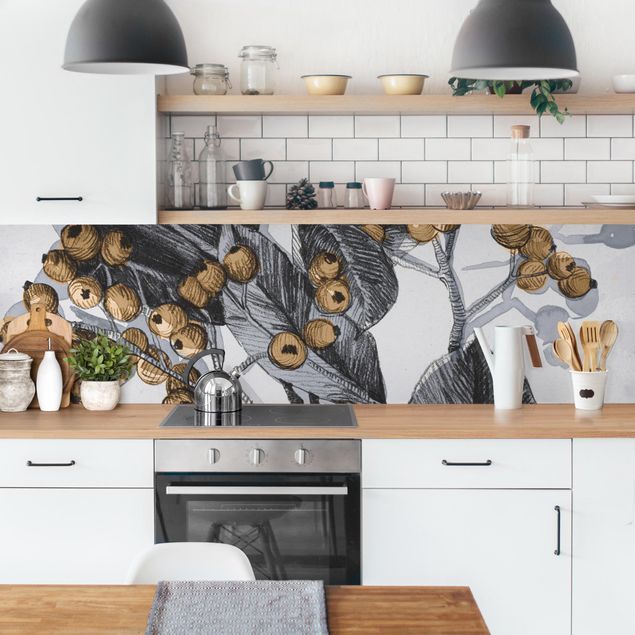 Küchenrückwand - Aquarellbeeren