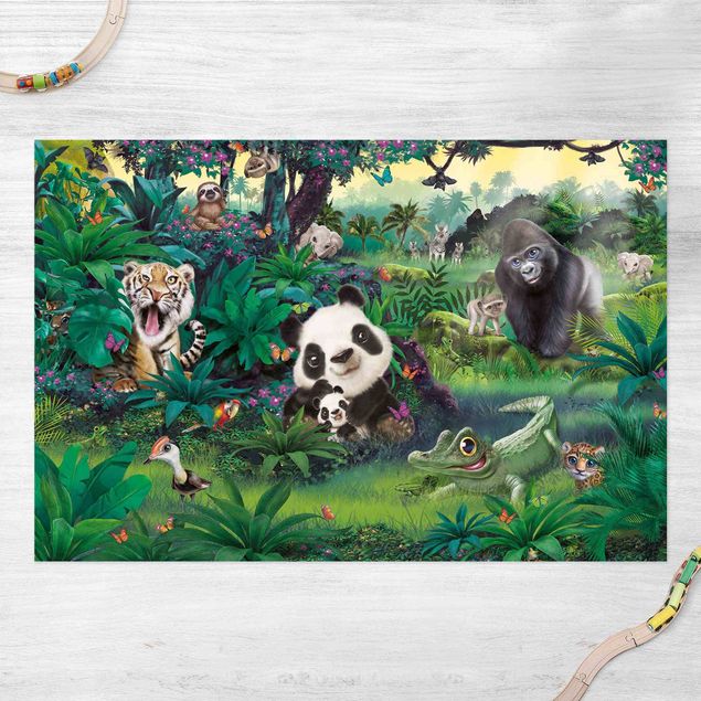 teppich für balkon Animal Club International - Dschungel mit Tieren