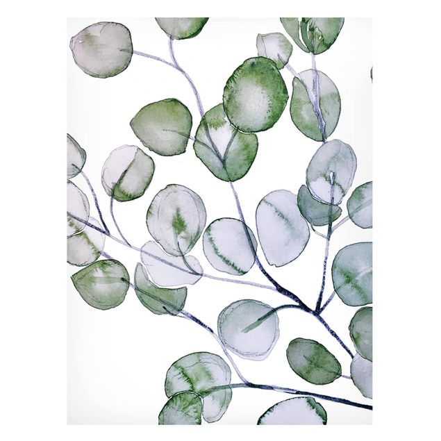 Magnettafel - Grünes Aquarell Eukalyptuszweig - Hochformat 3:4