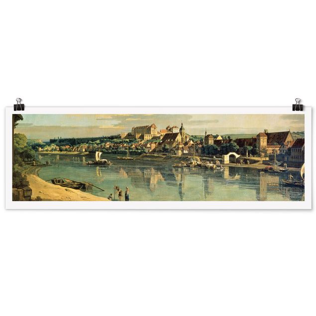 Poster - Bernardo Bellotto - Blick auf Pirna - Panorama Querformat