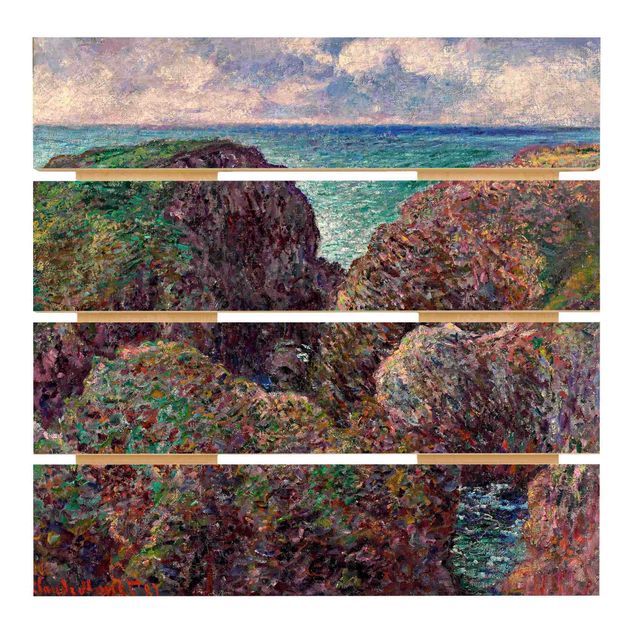 Holzbild - Claude Monet - Felsengruppe Port-Goulphar - Quadrat 1:1
