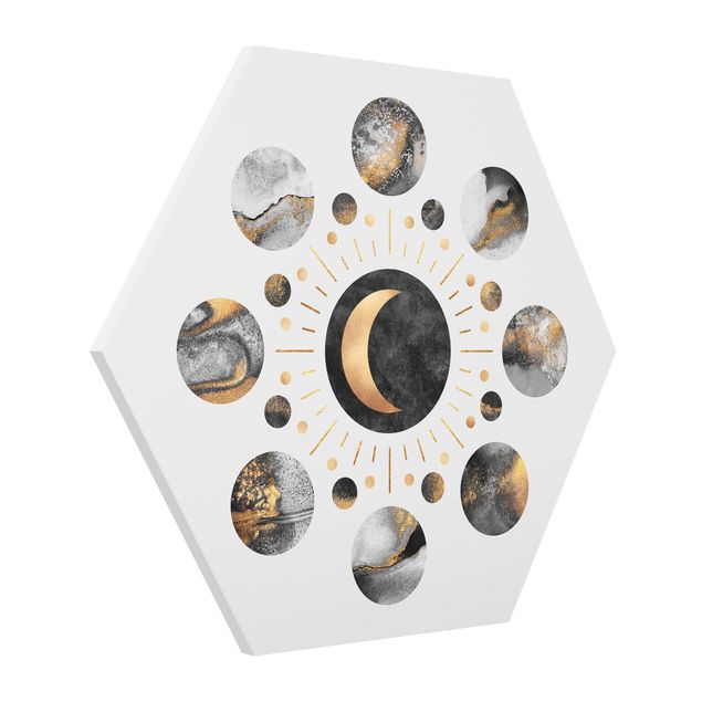 Hexagon Bild Forex - Mondphasen Abstrakt Gold