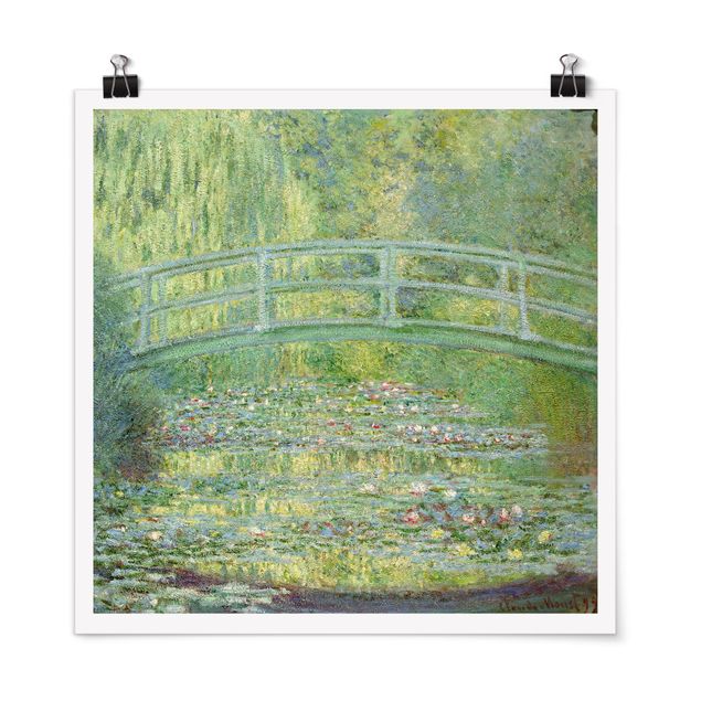 Poster - Claude Monet - Japanische Brücke - Quadrat 1:1