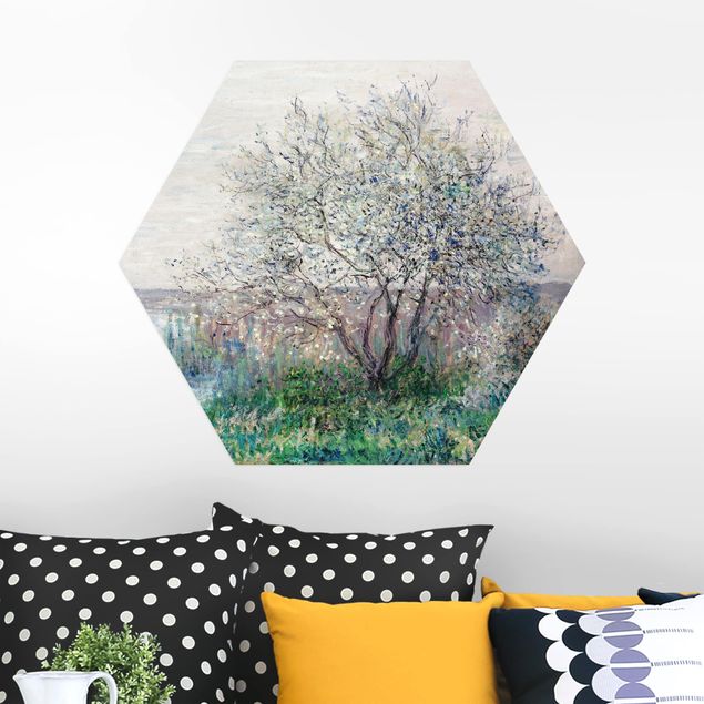 Hexagon Bild Alu-Dibond - Claude Monet - Frühlingsstimmung