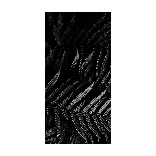 Teppich schwarz-weiß Schwarz Weiß Botanik Farn