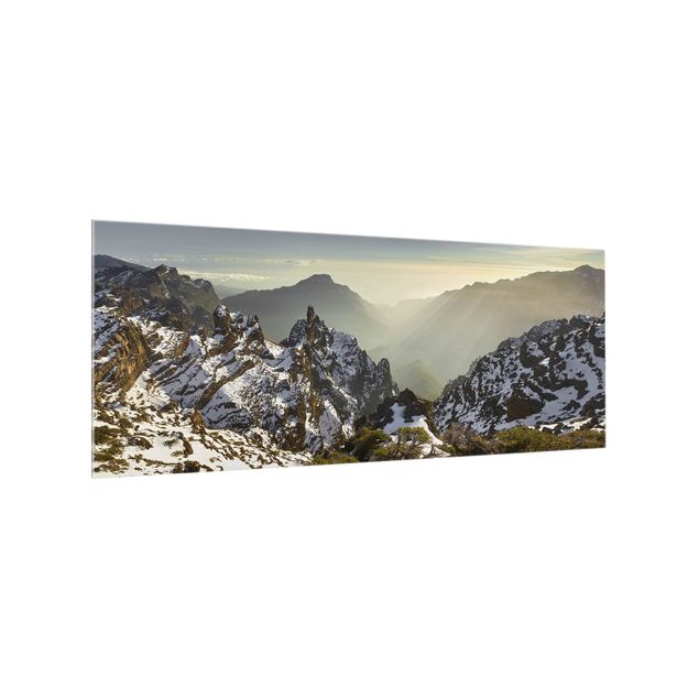 Spritzschutz Glas - Berge in La Palma - Panorama - 5:2