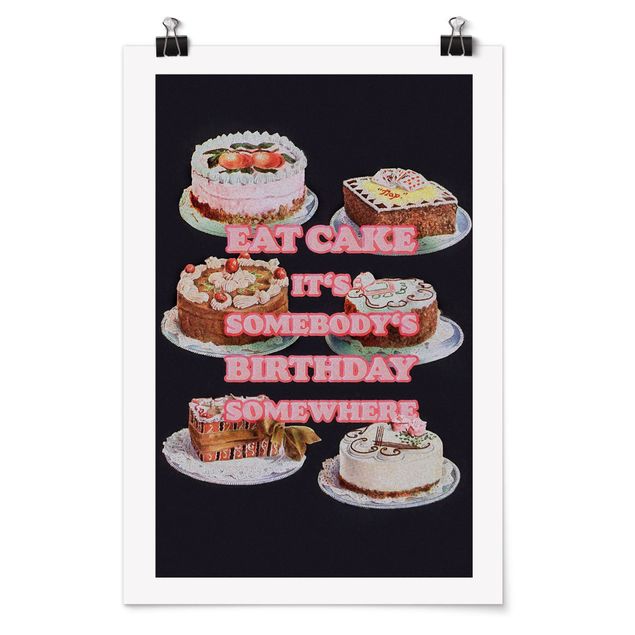 Poster - Eat Cake It's Birthday - Hochformat 2:3