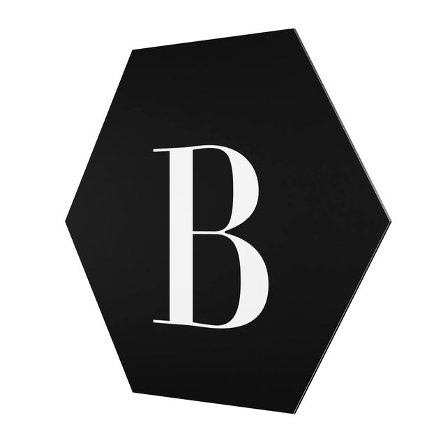 Hexagon Bild Alu-Dibond - Buchstabe Serif Schwarz B