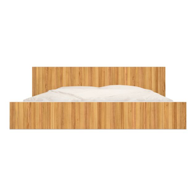 Möbelfolie für IKEA Malm Bett niedrig 180x200cm - Klebefolie Weißtanne
