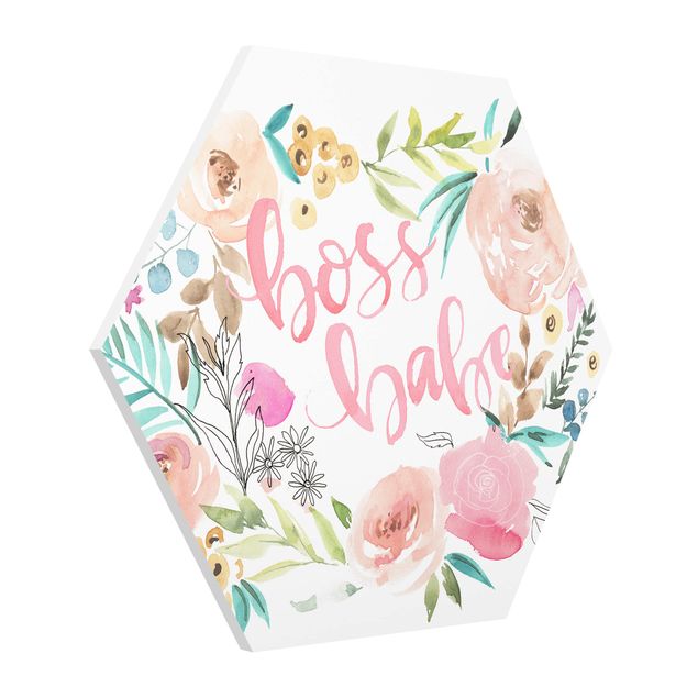 Hexagon Bild Forex - Rosa Blüten - Boss Babe