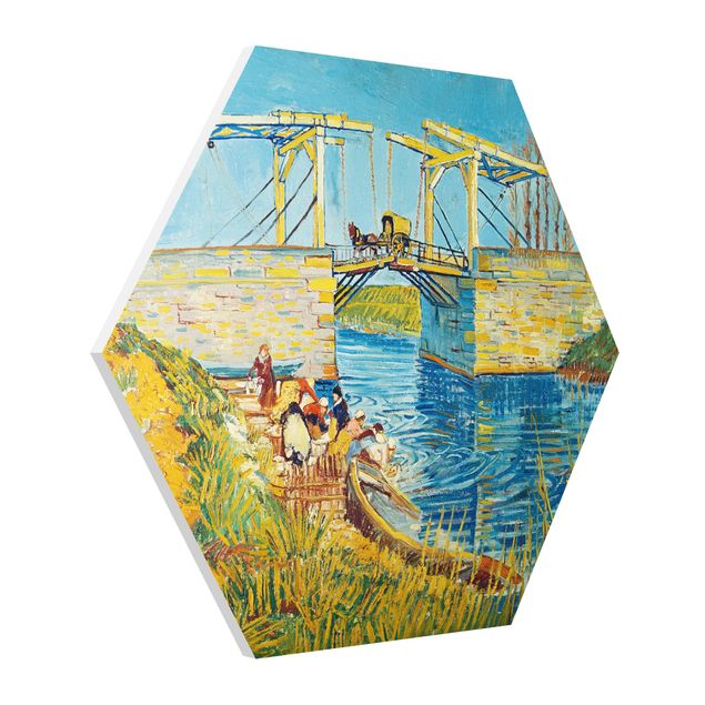 Hexagon Bild Forex - Vincent van Gogh - Zugbrücke in Arles