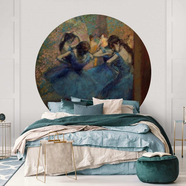 Runde Tapete selbstklebend - Edgar Degas - Blaue Tänzerinnen