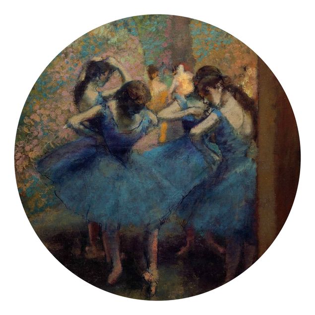 Runde Tapete selbstklebend - Edgar Degas - Blaue Tänzerinnen