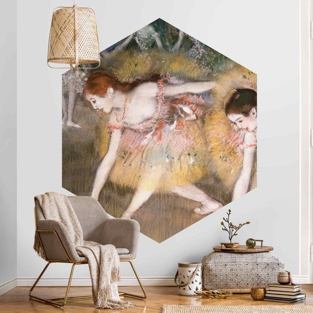 Hexagon Mustertapete selbstklebend - Edgar Degas - Verbeugende Ballerinen