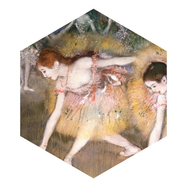 Hexagon Mustertapete selbstklebend - Edgar Degas - Verbeugende Ballerinen