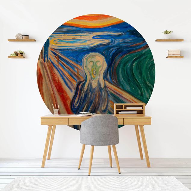 Runde Tapete selbstklebend - Edvard Munch - Der Schrei