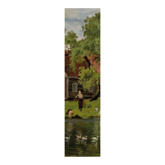 Schiebegardinen Set - Edvard Munch - Szene am Fluss Akerselven - Flächenvorhänge