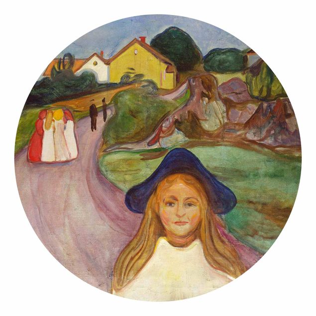 Runde Tapete selbstklebend - Edvard Munch - Weiße Nacht