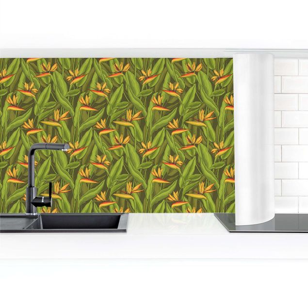Küchenrückwand - Paradiesvogelblume