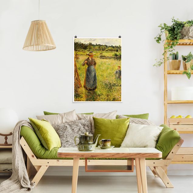 Poster - Camille Pissarro - Die Heumacherin - Hochformat 3:4