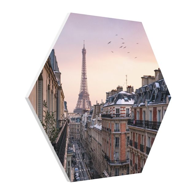 Hexagon Bild Forex - Eiffelturm bei Sonnenuntergang