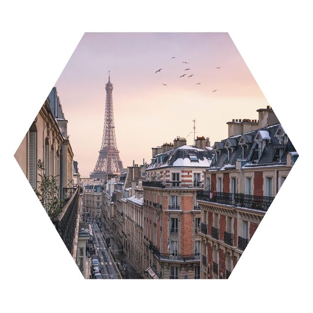 Hexagon Bild Forex - Eiffelturm bei Sonnenuntergang