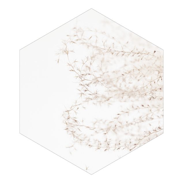 Hexagon Mustertapete selbstklebend - Ein Windhauch im Gras