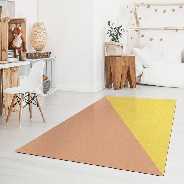 kleiner Teppich Einfaches Gelbes Dreieck