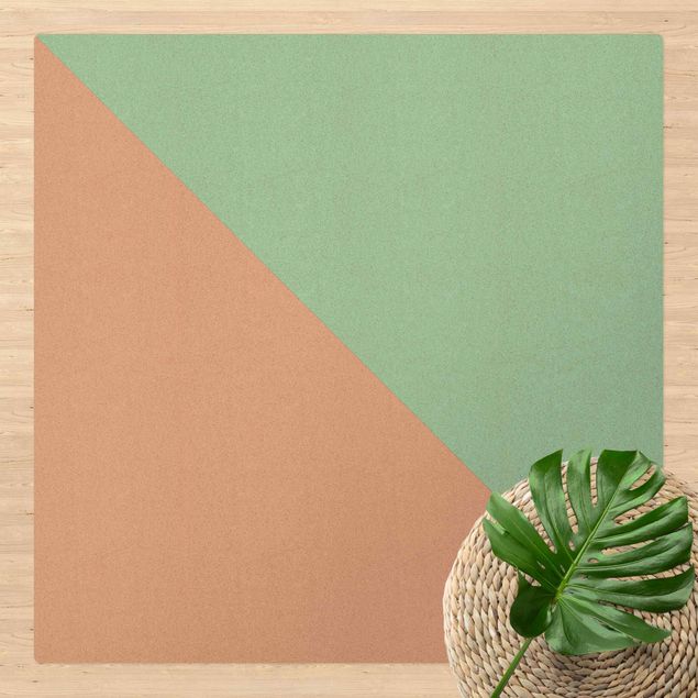 Grün Teppich Einfaches Mintfarbenes Dreieck