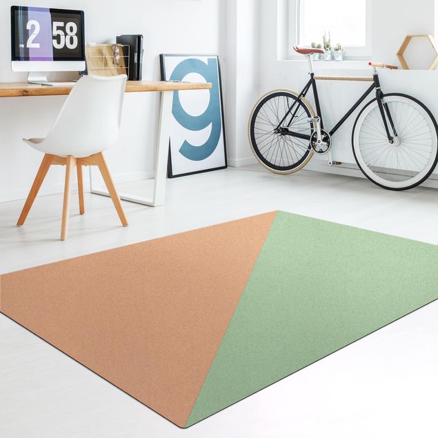 Teppich Esszimmer Einfaches Mintfarbenes Dreieck