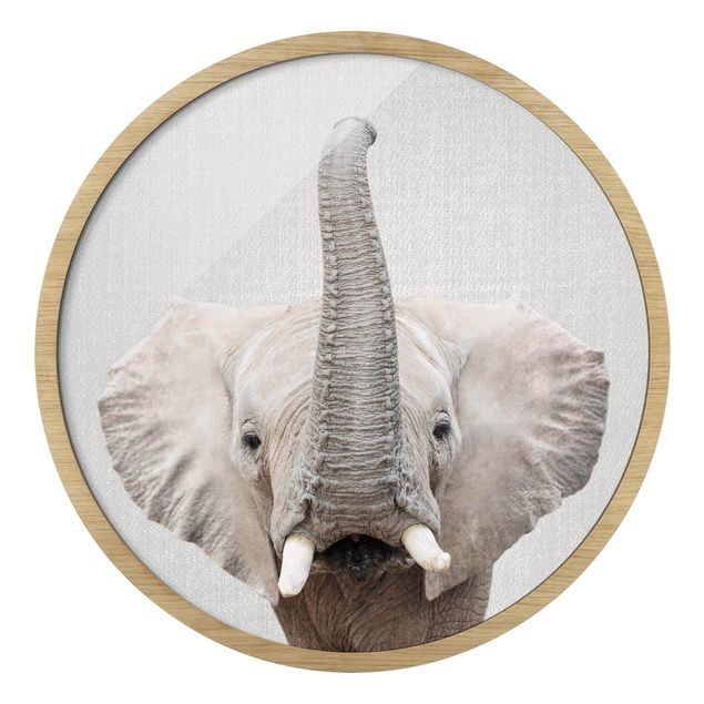 Rundes Gerahmtes Bild - Elefant Ewald