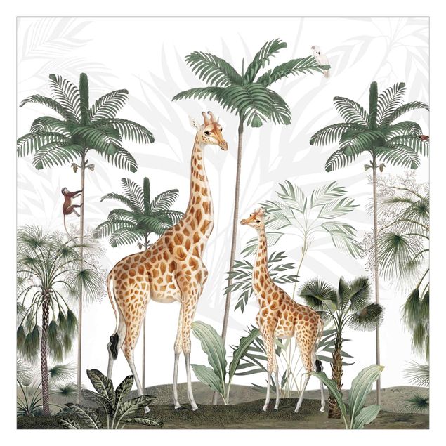 Fototapete - Eleganz der Giraffen im Dschungel