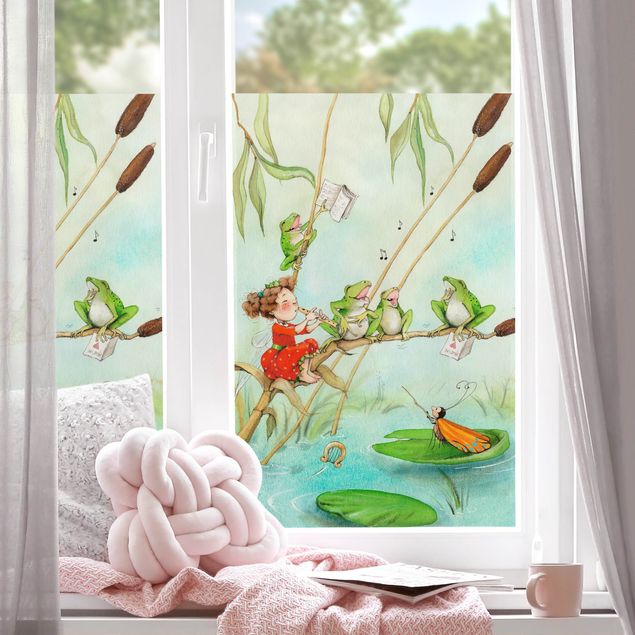 Fensterfolie - Sichtschutz - Erdbeerinchen Erdbeerfee - Froschkonzert - Fensterbilder