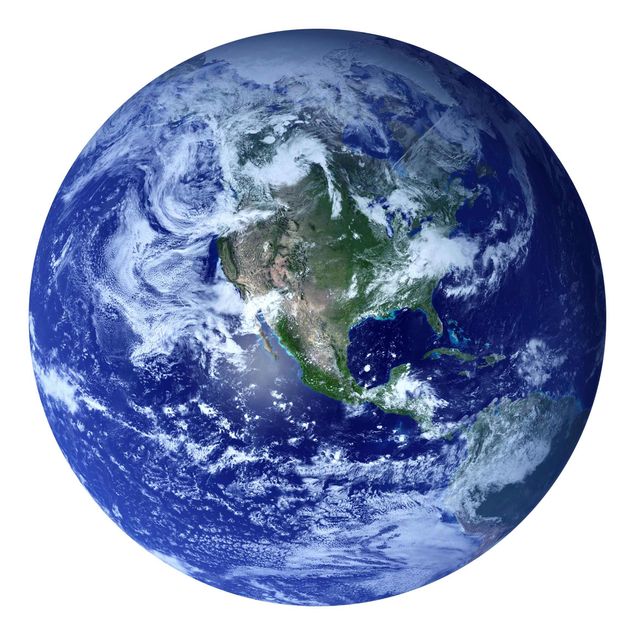 Runde Tapete selbstklebend - Erde im Weltall