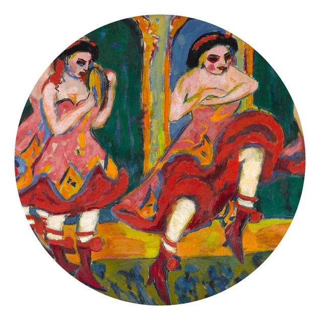 Runde Tapete selbstklebend - Ernst Ludwig Kirchner - Czardastänzerinnen
